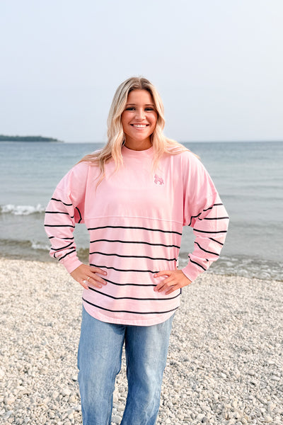 Spirit Stripe Jersey-Pink/Navy