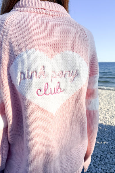 Pink Pony Club Heart Cardigan-Pink
