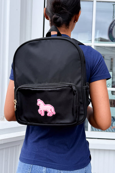Pony Custom Charm Small Backpack with Patch