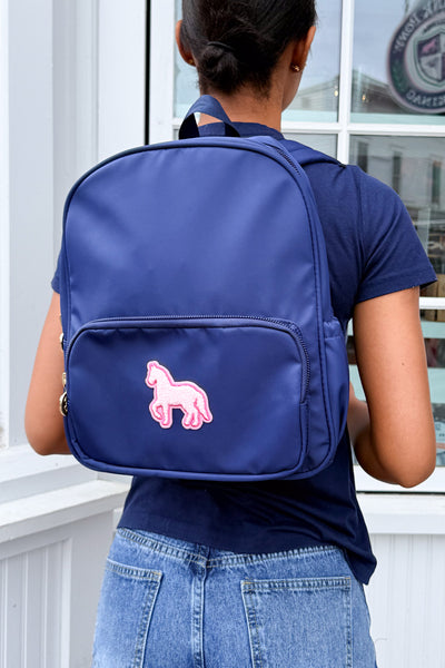 Pony Custom Charm Small Backpack with Patch