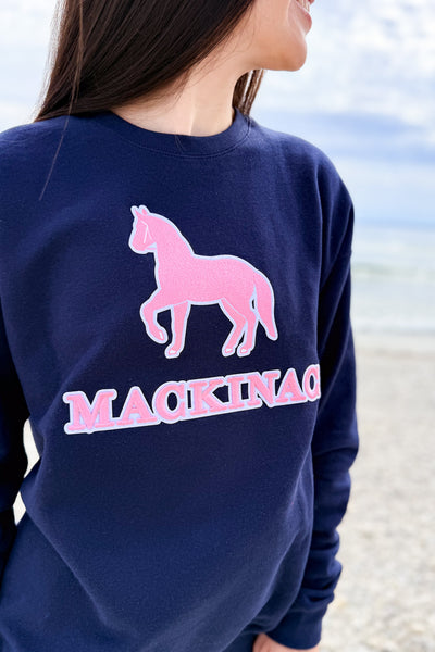 3D Large Pony Mackinac Sweatshirt - Navy