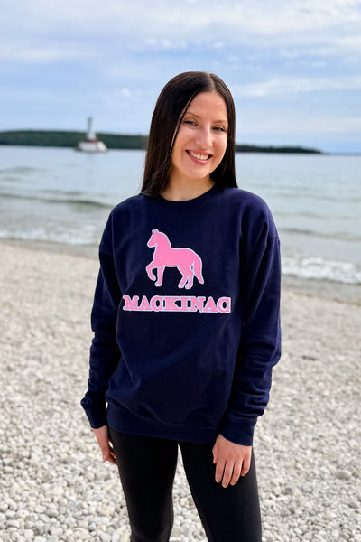 3D Large Pony Mackinac Sweatshirt - Navy