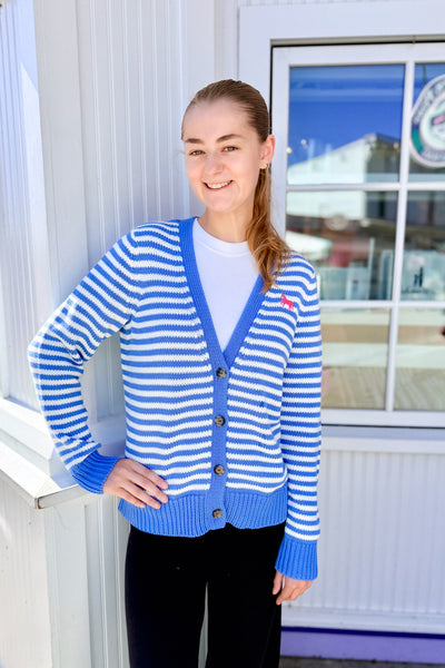 V-Neck Cardigan Sweater - Breaker Blue