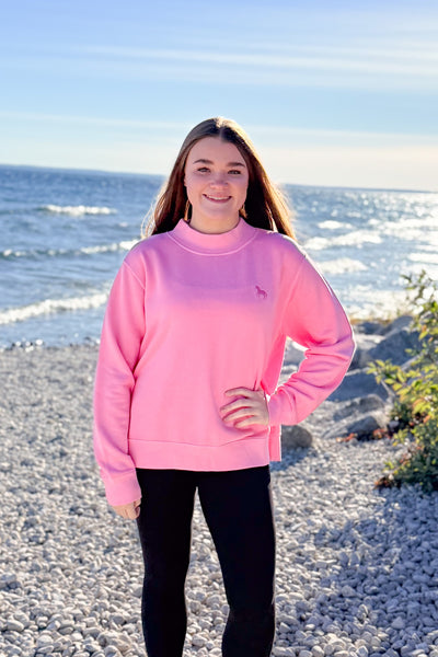 Surf Terry Mockneck-Cutty Pink