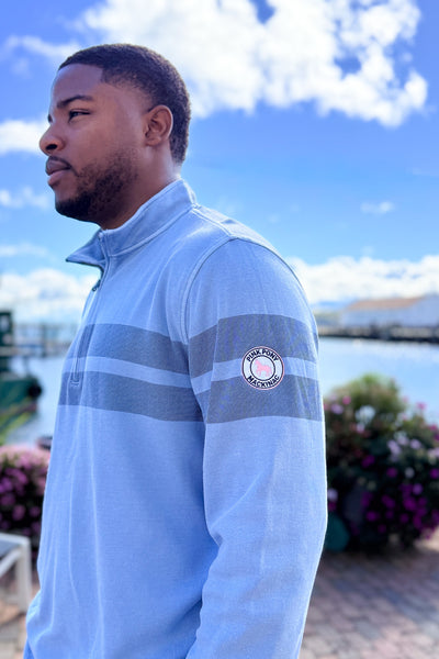 Mens Coastline 1/4 Zip-Blue Surf Stripe