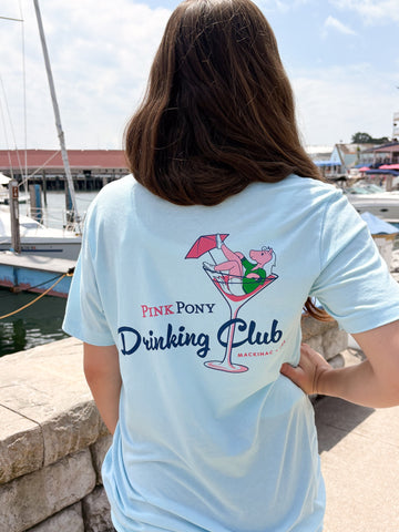 Drinking Club Martini T-shirt Ice Blue