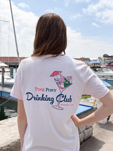 Drinking Club Martini T-shirt Light Pink