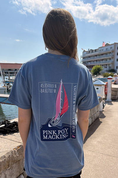 Yachts of Fun Sailboat T-Shirt-Blue Jean