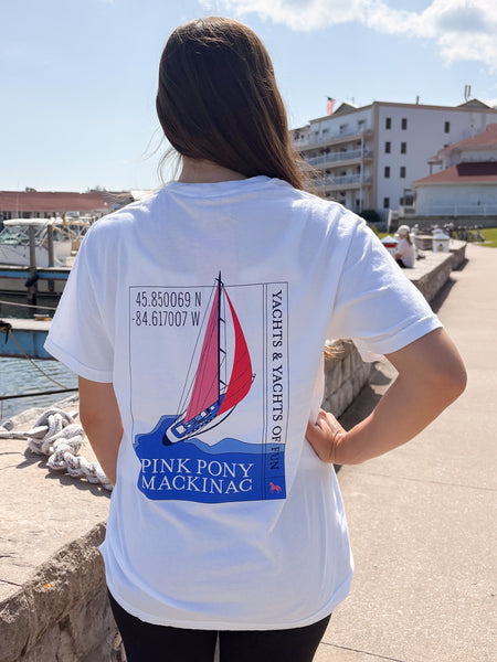 Yachts of Fun Sailboat T-Shirt-White