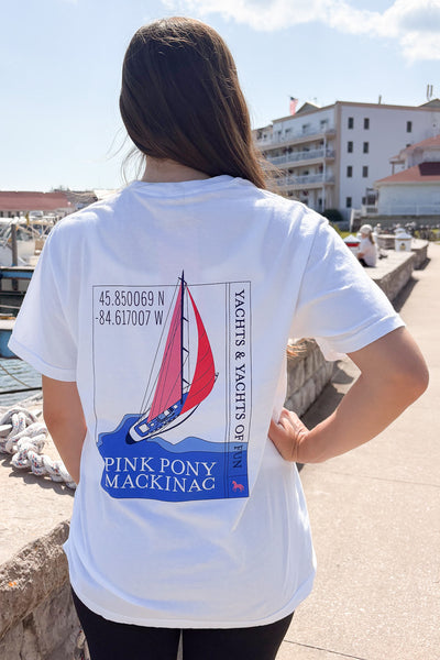 Yachts of Fun Sailboat T-Shirt-White
