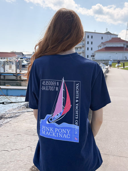 Yachts of Fun Sailboat T-Shirt-Navy
