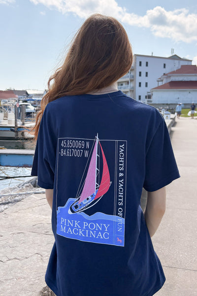 Yachts of Fun Sailboat T-Shirt-Navy