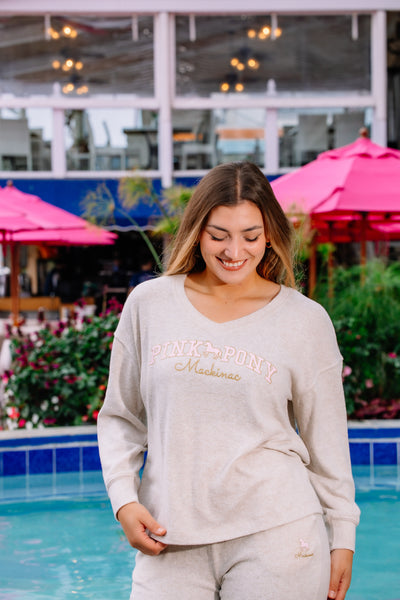 SJ Luxe Brushed V-Neck - Vanilla Bean