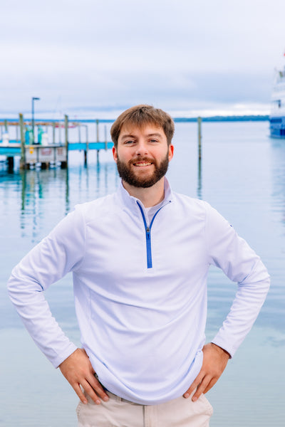 Sankaty Qtr Zip-White Cap