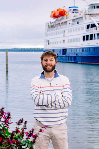 Breton Stripe Saltwater Qtr Zip RWB