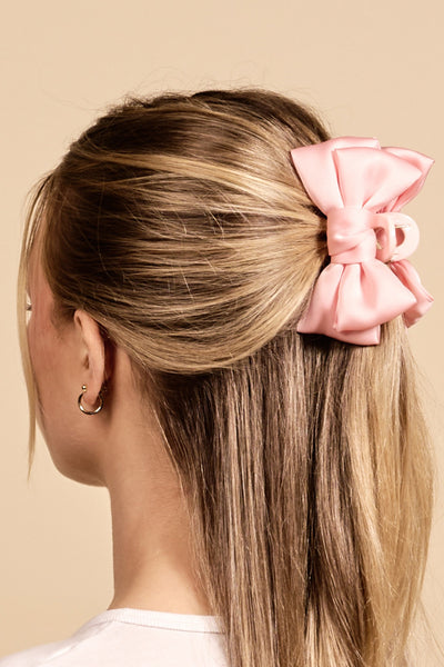 Mini Satin Bow Claw Clip